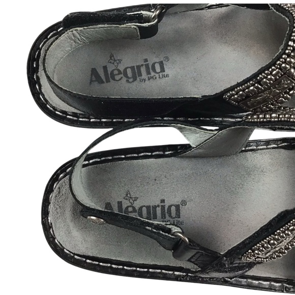 Alegria PG Lite Black Leather Sandals 11 - Picture 7 of 7
